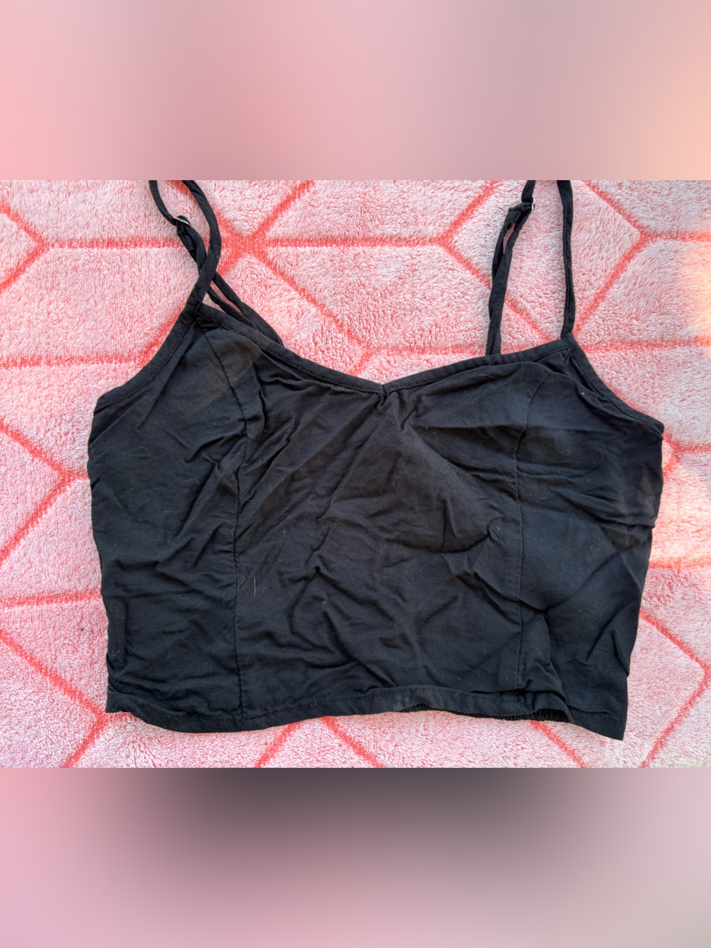 Hollister Black Seamless Bandeau Bralette Tank with Adjustable Straps